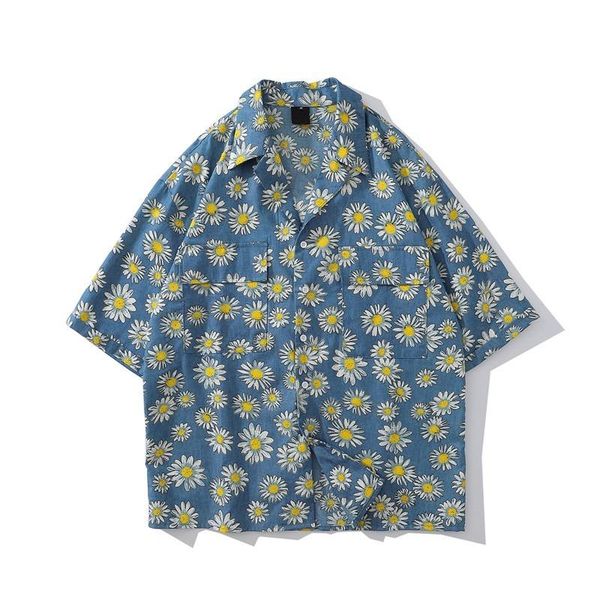vintage summer shirts for men daisy flower print hawaiian 90s streetwear harajuku korean button up cotton shirt retro men's casual, White;black
vintage summer shirts for men daisy flower print hawaiian 90s streetwear harajuku korean button up cotton shirt retro men's casual, White;black