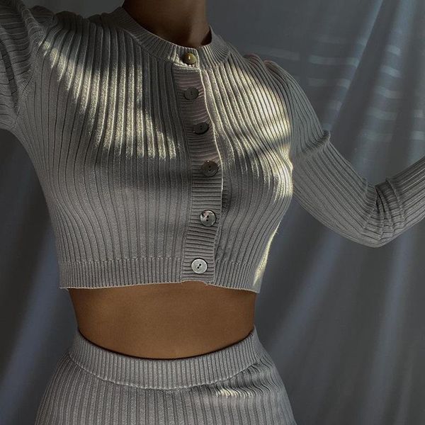 women's knits & tees 2021 autumn solid color slim knit round neck single row long sleeve cardigan crop sweters for women cardigans, White
women's knits & tees 2021 autumn solid color slim knit round neck single row long sleeve cardigan crop sweters for women cardigans, White