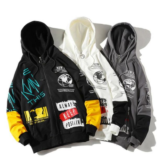 men's hoodies & sweatshirts hip hop coat men autumn zip up hoodie jacket printed harajuku japan style fashion fall 2021, Black
men's hoodies & sweatshirts hip hop coat men autumn zip up hoodie jacket printed harajuku japan style fashion fall 2021, Black