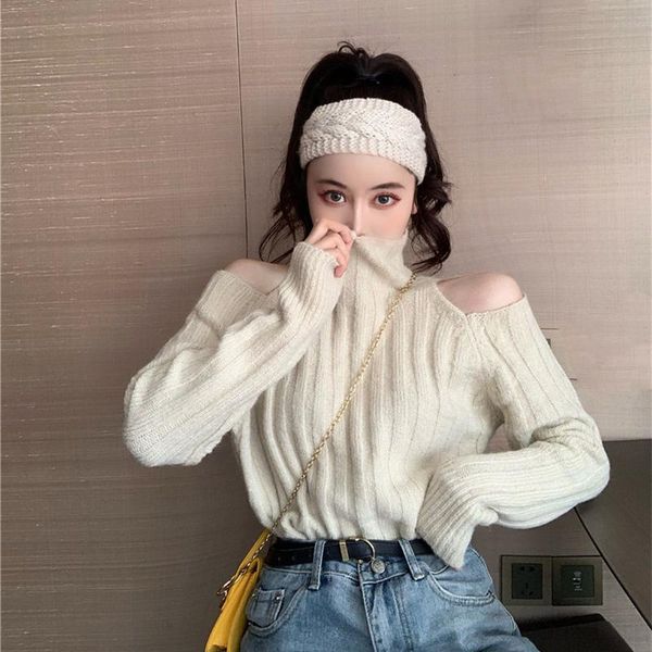 women's sweaters hollow out off shoulder knitted winter clothes women pullovers korean fashion brand female turtleneck, White;black
women's sweaters hollow out off shoulder knitted winter clothes women pullovers korean fashion brand female turtleneck, White;black