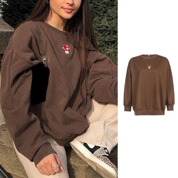 women's hoodies & sweatshirts women autumn long sleeve o-neck sweatshirt mushroom embroidery solid color pullover harajuku oversized, Black
women's hoodies & sweatshirts women autumn long sleeve o-neck sweatshirt mushroom embroidery solid color pullover harajuku oversized, Black