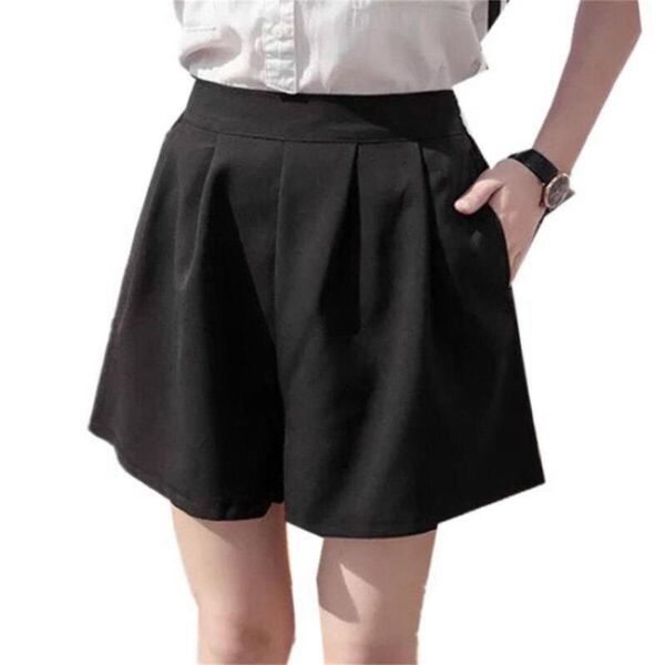 women's shorts chiffon women high waist solid slim short skirt summer office ladies workwear elastic pocket, White;black
women's shorts chiffon women high waist solid slim short skirt summer office ladies workwear elastic pocket, White;black