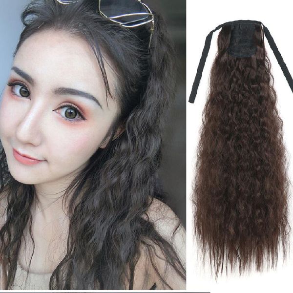 synthetic wigs 22inch long corn curly wave ponytail hair pieces natural drawstring ribbon fake clip in for women, Black
synthetic wigs 22inch long corn curly wave ponytail hair pieces natural drawstring ribbon fake clip in for women, Black