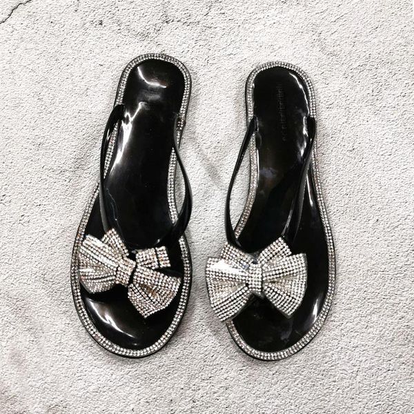 slippers women bow crystal flip-flops flash drilling sequins beach shoes flats rain jelly woman slides footwear, Black
slippers women bow crystal flip-flops flash drilling sequins beach shoes flats rain jelly woman slides footwear, Black