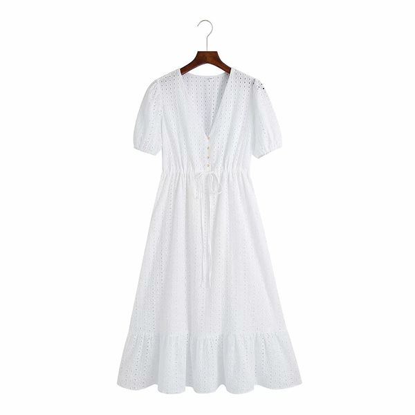 bbwm women summer white v-neck dress short sleeve buttons bow tie casual female elegant party a-line dresses vestidos 210520, Black;gray
bbwm women summer white v-neck dress short sleeve buttons bow tie casual female elegant party a-line dresses vestidos 210520, Black;gray