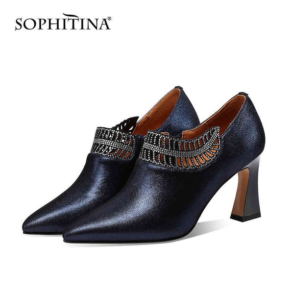 sophitina woman genuine leather pointed toe pumps woman high thin heel mature style vrystal decoration office lady shoe po905 210513, Black
sophitina woman genuine leather pointed toe pumps woman high thin heel mature style vrystal decoration office lady shoe po905 210513, Black