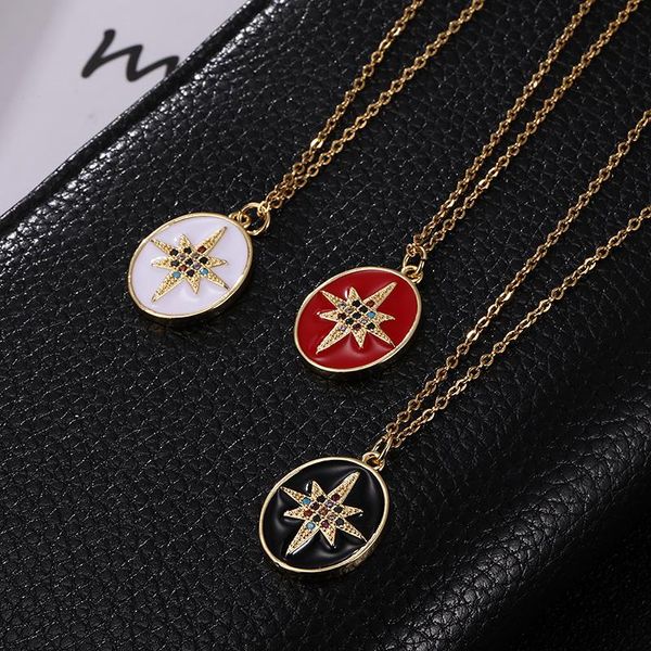 pendant necklaces fashion dripping oil stainless steel six-mans star necklace for women initial cz party wedding jewelry, Silver
pendant necklaces fashion dripping oil stainless steel six-mans star necklace for women initial cz party wedding jewelry, Silver