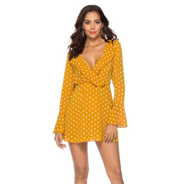 casual dresses 2021 fashion summer women's dress v neck polka dot chiffon flared long sleeve, Black;gray
casual dresses 2021 fashion summer women's dress v neck polka dot chiffon flared long sleeve, Black;gray