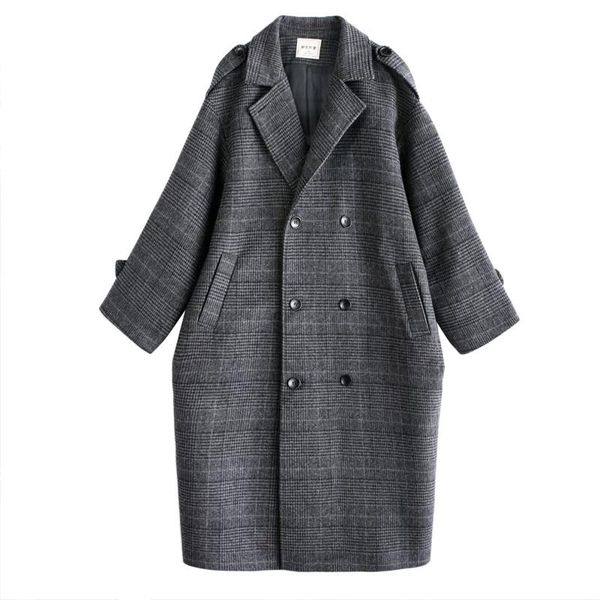 women's wool & blends 2021 plus size fat sister mid-length over-the-knee woolen coat for fall/winter thin houndstooth plaid women, Black
women's wool & blends 2021 plus size fat sister mid-length over-the-knee woolen coat for fall/winter thin houndstooth plaid women, Black