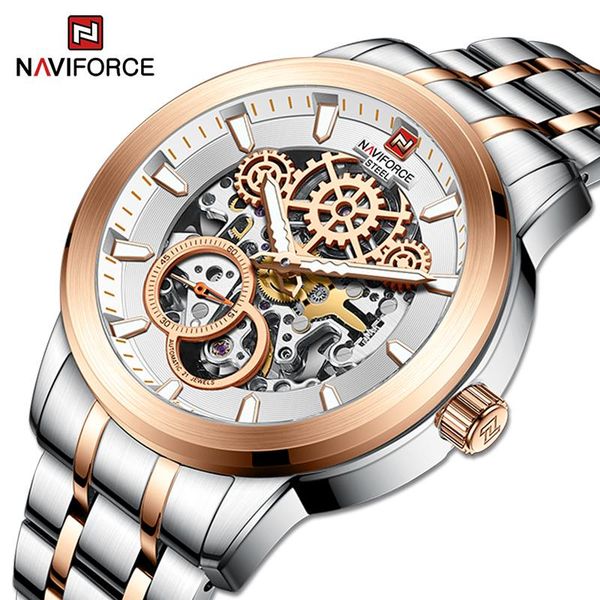 wristwatches naviforce fashion simple stainless steel 10atm waterproof swimming automatic date rose gold band mechanical watch, Slivery;brown
wristwatches naviforce fashion simple stainless steel 10atm waterproof swimming automatic date rose gold band mechanical watch, Slivery;brown