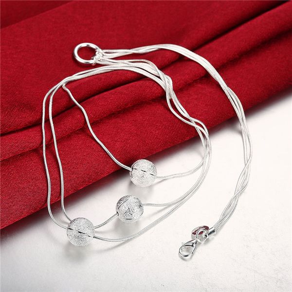 women's sterling silver plated three sand beads tennis necklace gssn187 fashion lovely 925 silver plate jewelry graduated, Black
women's sterling silver plated three sand beads tennis necklace gssn187 fashion lovely 925 silver plate jewelry graduated, Black