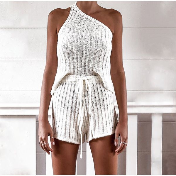 2021 summer knitted white 2 piece set women loose shorts elegant female casual two piece set matching sets outfitby, Black;white
2021 summer knitted white 2 piece set women loose shorts elegant female casual two piece set matching sets outfitby, Black;white