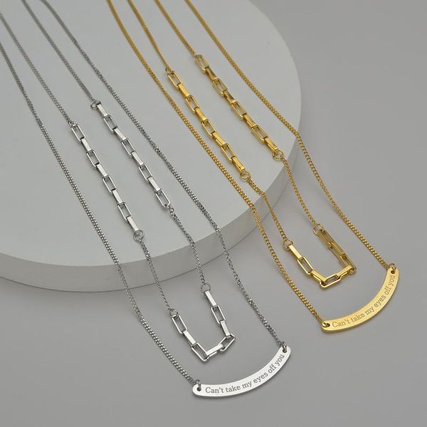 chokers allme trendy double-layers gold color titanium steel necklace for women lady hollow beads chains necklaces pendant, Golden;silver
chokers allme trendy double-layers gold color titanium steel necklace for women lady hollow beads chains necklaces pendant, Golden;silver