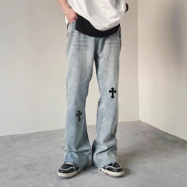 men's jeans men fashion embroidery cross high street trousers streetwear hip hop college style men/women loose clothing, Blue
men's jeans men fashion embroidery cross high street trousers streetwear hip hop college style men/women loose clothing, Blue