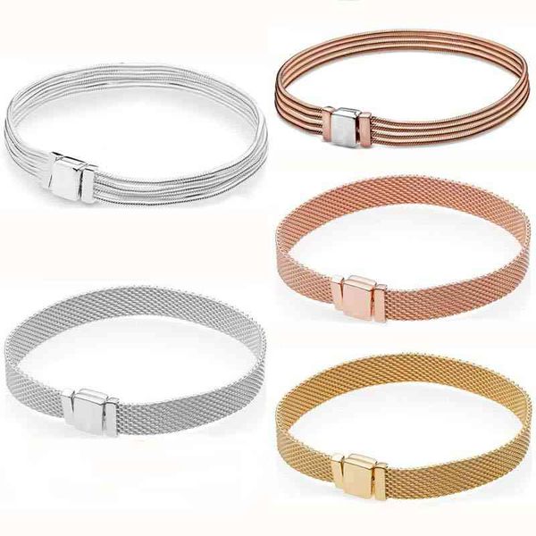 original rose gold woven mesh reflexions multi chain bracelet fit pandora 925 sterling silver bangle bead charm diy jewelry, Golden;silver
original rose gold woven mesh reflexions multi chain bracelet fit pandora 925 sterling silver bangle bead charm diy jewelry, Golden;silver