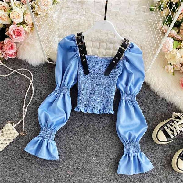 spring autumn french blouse square collar shoulder strap splicing shirt ladies short lantern sleeve female shirts c018 210506, White
spring autumn french blouse square collar shoulder strap splicing shirt ladies short lantern sleeve female shirts c018 210506, White