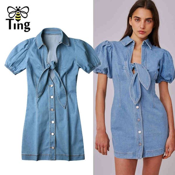 runway bowknot tie denim mini dress women casual chic bodycon single breasted tight summer robes vestit 210513, Black;gray
runway bowknot tie denim mini dress women casual chic bodycon single breasted tight summer robes vestit 210513, Black;gray