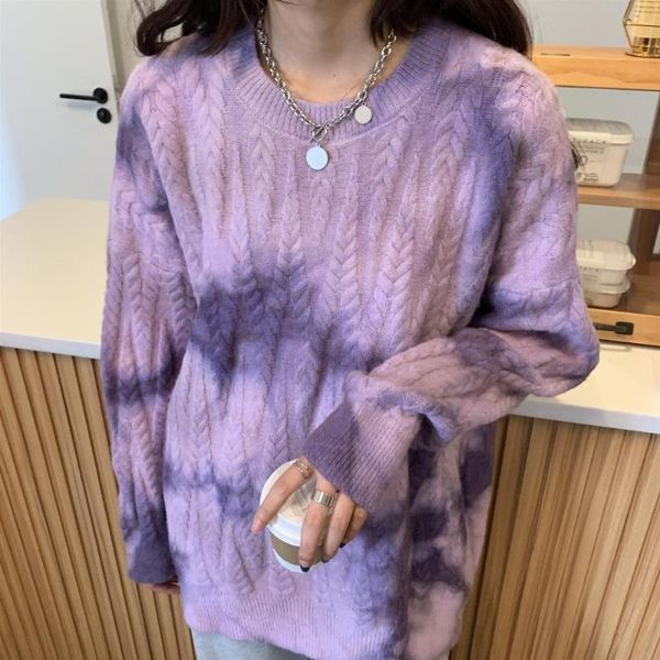 women's sweaters lazy style pullover sweater women loose large size outer wear autumn and winter color tie-dye retro, White;black
women's sweaters lazy style pullover sweater women loose large size outer wear autumn and winter color tie-dye retro, White;black