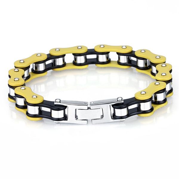 link, chain wholesale double color stainless steel wristband bangles for women men chrismas jewelry gift fashion 10mm bicycle bracelet, Black
link, chain wholesale double color stainless steel wristband bangles for women men chrismas jewelry gift fashion 10mm bicycle bracelet, Black