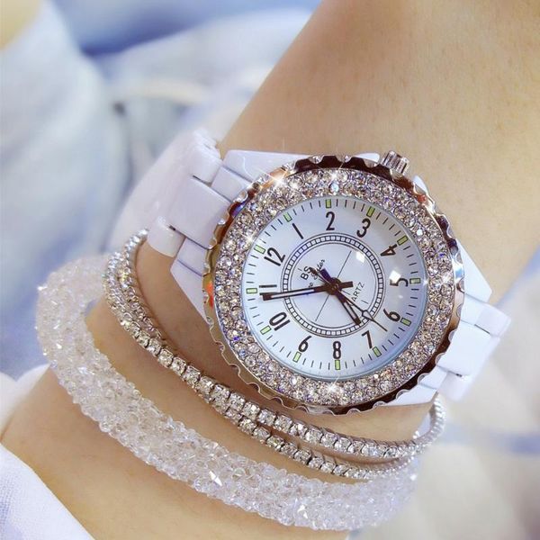bs fashion white black ceramics woman watches rhinestones quartz bracelet ladies wristwatch zegarki damskie relojes para mujer wristwatches, Slivery;brown
bs fashion white black ceramics woman watches rhinestones quartz bracelet ladies wristwatch zegarki damskie relojes para mujer wristwatches, Slivery;brown