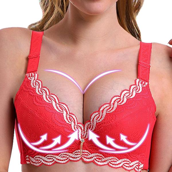 gym clothing fashion thick cup beauty push up bras lace back closure bralette lingerie bra for women, White;black