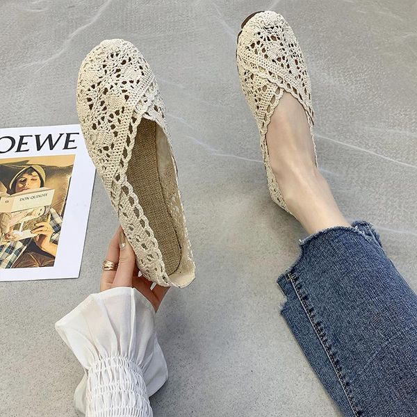 slippers fashion round head 2021 women's flat shoes spring platform casual hollow out soft soled breathable cloth, Black
slippers fashion round head 2021 women's flat shoes spring platform casual hollow out soft soled breathable cloth, Black