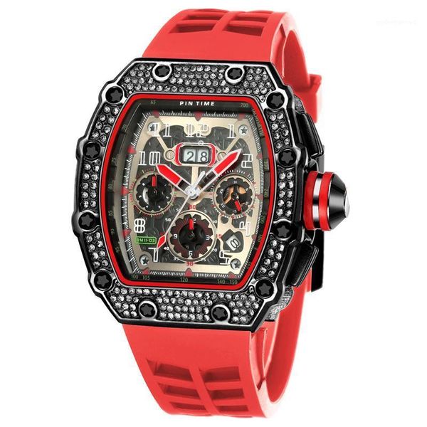 creative watch men sport chronograph military watches diamond hip hop gold clock reloj hombre montre wristwatches, Slivery;brown
creative watch men sport chronograph military watches diamond hip hop gold clock reloj hombre montre wristwatches, Slivery;brown