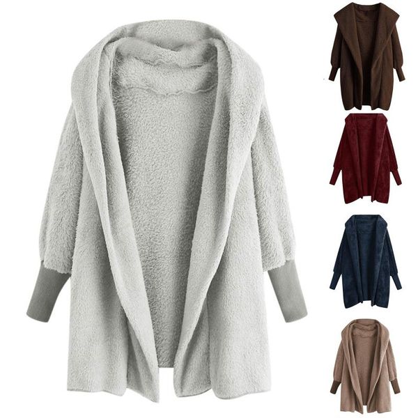 women's jackets winter thicken warm fleece coats women long sleeve fake fur hooded female plush loose cardigan overcoat capes #4, Black;brown
women's jackets winter thicken warm fleece coats women long sleeve fake fur hooded female plush loose cardigan overcoat capes #4, Black;brown