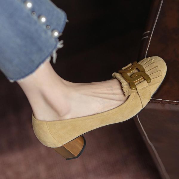 dress shoes fringe metal decorations women high heels kid suede slip-on women's pumps party wedding zapatos de mujer, Black
dress shoes fringe metal decorations women high heels kid suede slip-on women's pumps party wedding zapatos de mujer, Black