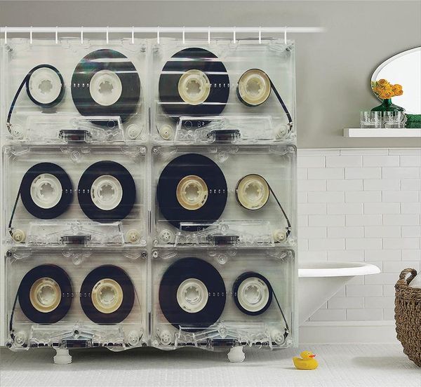 shower curtains 90s decorations curtain of six audio cassettes for recorder retro vintage old time technology bathroom
shower curtains 90s decorations curtain of six audio cassettes for recorder retro vintage old time technology bathroom