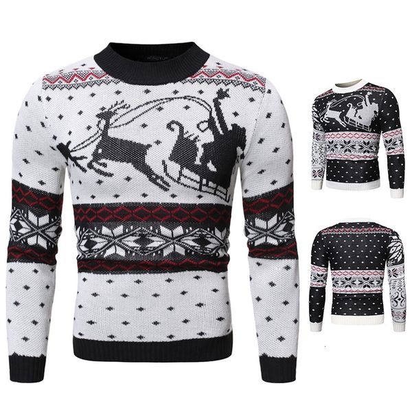 tee 2021 autumn and winter new european size sweater santa claus reindeer print men's knitted bottoming shirt, White;black
tee 2021 autumn and winter new european size sweater santa claus reindeer print men's knitted bottoming shirt, White;black
