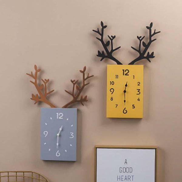 wall clocks nordic creative antler wooden living room home decoration square mute needle clock 1pc
wall clocks nordic creative antler wooden living room home decoration square mute needle clock 1pc