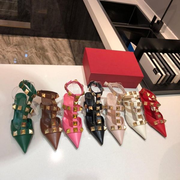 sandals 2021 summer high heels rivet women fashion shoes pointe toe sandals woman genuine leather, Black
sandals 2021 summer high heels rivet women fashion shoes pointe toe sandals woman genuine leather, Black