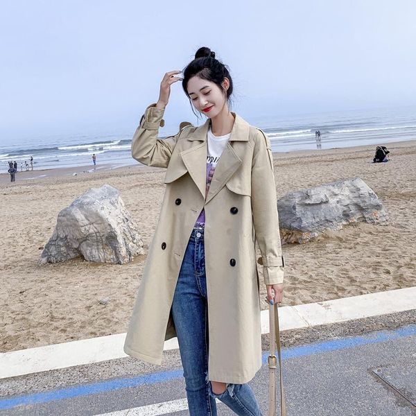 women's trench coats women casual long coat with sashes double breasted windbreaker 2021 office lady ladies outerwear autumn, Tan;black
women's trench coats women casual long coat with sashes double breasted windbreaker 2021 office lady ladies outerwear autumn, Tan;black