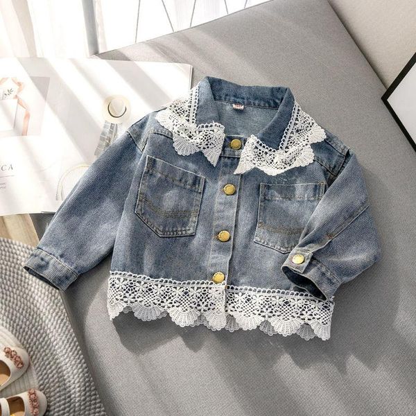 kids denim jackets for girls baby lace stitching coats spring children's clothing cowboy cardigan 1-6years, Blue;gray
kids denim jackets for girls baby lace stitching coats spring children's clothing cowboy cardigan 1-6years, Blue;gray