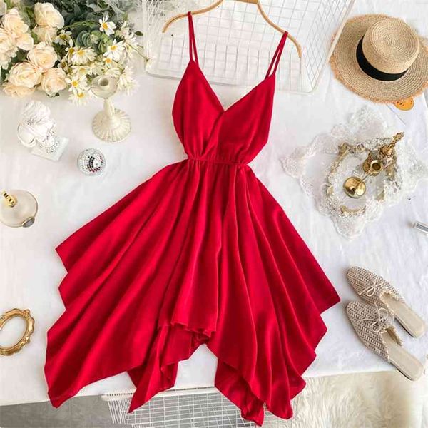 women seaside holiday v-neck elastic waist slim irregular dress lady sleeveless solid color vestidos k444 210527, Black;gray
women seaside holiday v-neck elastic waist slim irregular dress lady sleeveless solid color vestidos k444 210527, Black;gray