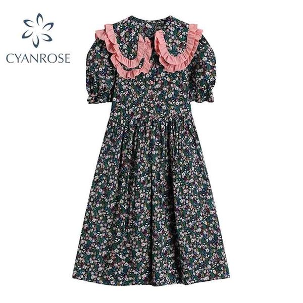 french midi dress women vintage elegant casual summer puff short sleeve chic floral print female party vestidos 210515, Black;gray
french midi dress women vintage elegant casual summer puff short sleeve chic floral print female party vestidos 210515, Black;gray
