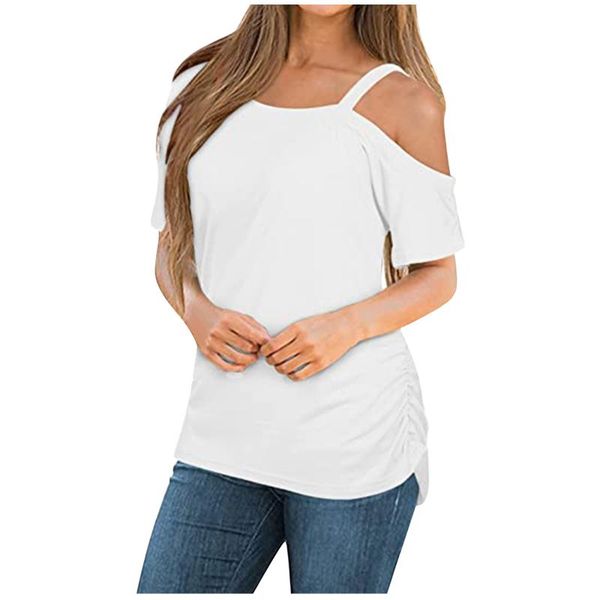 women's t-shirt off-shoulder t shirts for women casual pullover o neck solid color summer tshirt women2021 camisetas de mujer, White
women's t-shirt off-shoulder t shirts for women casual pullover o neck solid color summer tshirt women2021 camisetas de mujer, White