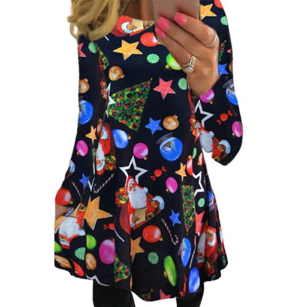 casual dresses s-5xl plus size christmas dress women autumn winter print long sleeve year party midi vestidos, Black;gray
casual dresses s-5xl plus size christmas dress women autumn winter print long sleeve year party midi vestidos, Black;gray