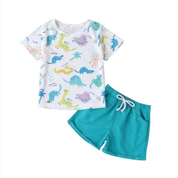 2 piece kid toddler boys summer clothes sets dinosaur print t shirt short pant outfits, White
2 piece kid toddler boys summer clothes sets dinosaur print t shirt short pant outfits, White