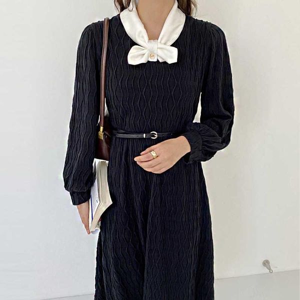 casual dresses long sleeve party 2021 bow collar solid a-line woman elegant dress women spring vintage korean style winter, Black;gray
casual dresses long sleeve party 2021 bow collar solid a-line woman elegant dress women spring vintage korean style winter, Black;gray