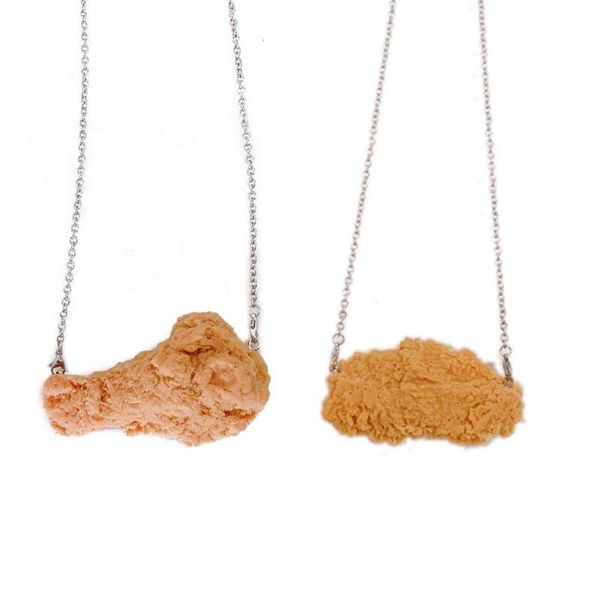 pendant necklaces simulation fried chicken necklace lovely funny realistic food jewelry resin & stainless steel chain, Silver
pendant necklaces simulation fried chicken necklace lovely funny realistic food jewelry resin & stainless steel chain, Silver