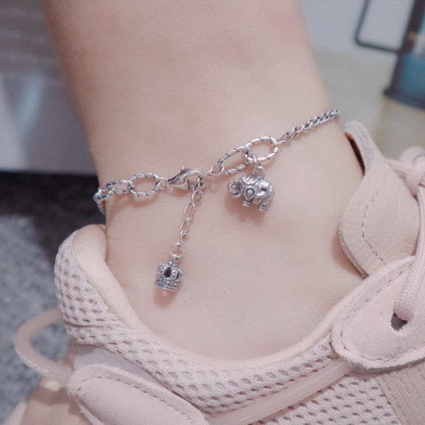 anklets s925 sterling silver crown elephant foot chain used thai style animal modeling jewelry in summer female, Red;blue
anklets s925 sterling silver crown elephant foot chain used thai style animal modeling jewelry in summer female, Red;blue
