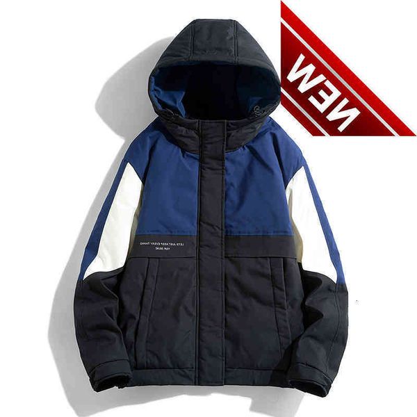 down jacket men's fashion contrast stitching casual coats streetwear wild loose white duck s men, Black
down jacket men's fashion contrast stitching casual coats streetwear wild loose white duck s men, Black