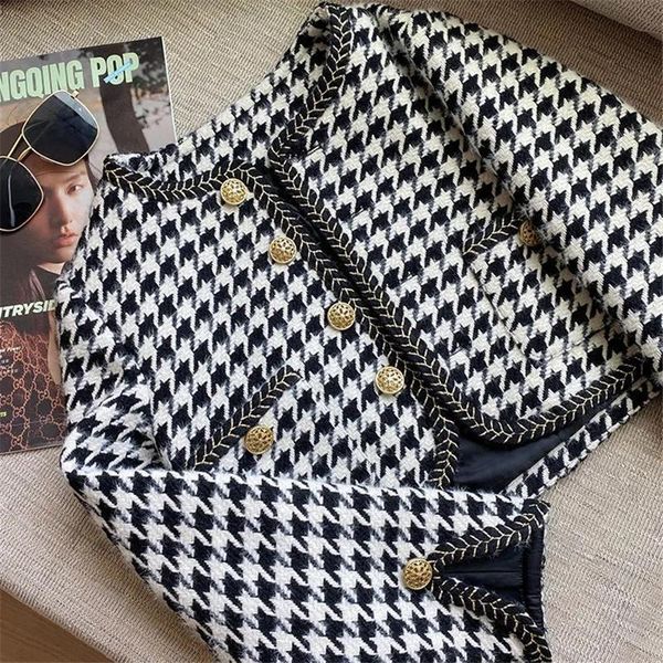 women's jackets chic houndstooth high waist cropped jacket womens vintage tweed plaid cardigan coat elegant ladies long sleeve korean s, Black;brown
women's jackets chic houndstooth high waist cropped jacket womens vintage tweed plaid cardigan coat elegant ladies long sleeve korean s, Black;brown