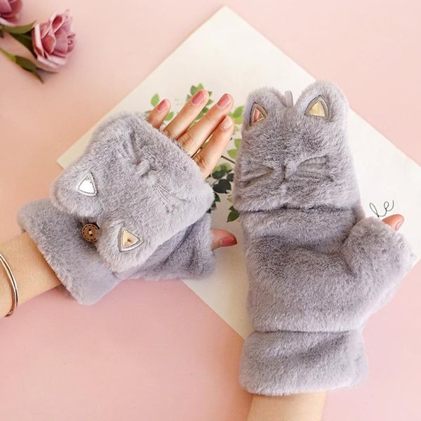 five fingers gloves coral fleece fingerless mittens women' winter warm cartoon cute kitten work writing flip half-finger, Blue;gray
five fingers gloves coral fleece fingerless mittens women' winter warm cartoon cute kitten work writing flip half-finger, Blue;gray