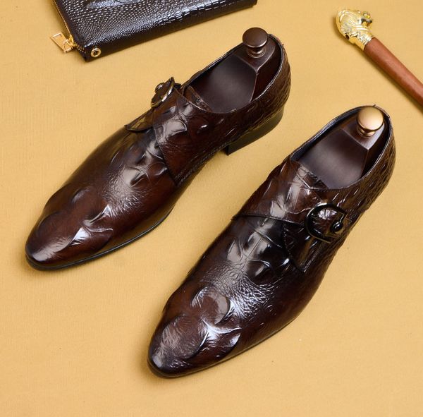 italian buckle mens dress shoes genuine leather fashion crocodile shoes formal business wedding office monk strap shoe, Black
italian buckle mens dress shoes genuine leather fashion crocodile shoes formal business wedding office monk strap shoe, Black