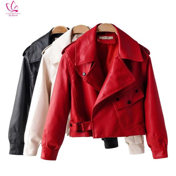 women's leather & faux autumn women jacket pu motorcycle biker red coat turndown collar loose streetwear black punk outerwear
women's leather & faux autumn women jacket pu motorcycle biker red coat turndown collar loose streetwear black punk outerwear
