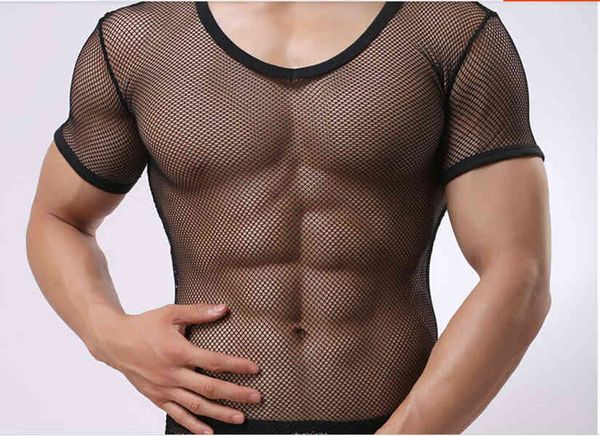 men' tank slim mens transparent mesh male thin see through short sleeve breathable tight -fitting vest ogta, White;black
men' tank slim mens transparent mesh male thin see through short sleeve breathable tight -fitting vest ogta, White;black