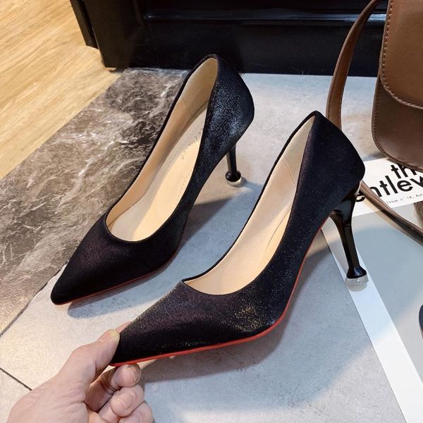 dress shoes high heels women autumn pumps red suede shallow thin heeled ladies slip-on comfortable working, Black
dress shoes high heels women autumn pumps red suede shallow thin heeled ladies slip-on comfortable working, Black
